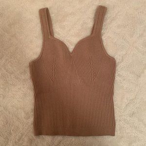 Abercrombie & Fitch Corset-Style Sweater Tank Top, Tan/Beige- S
